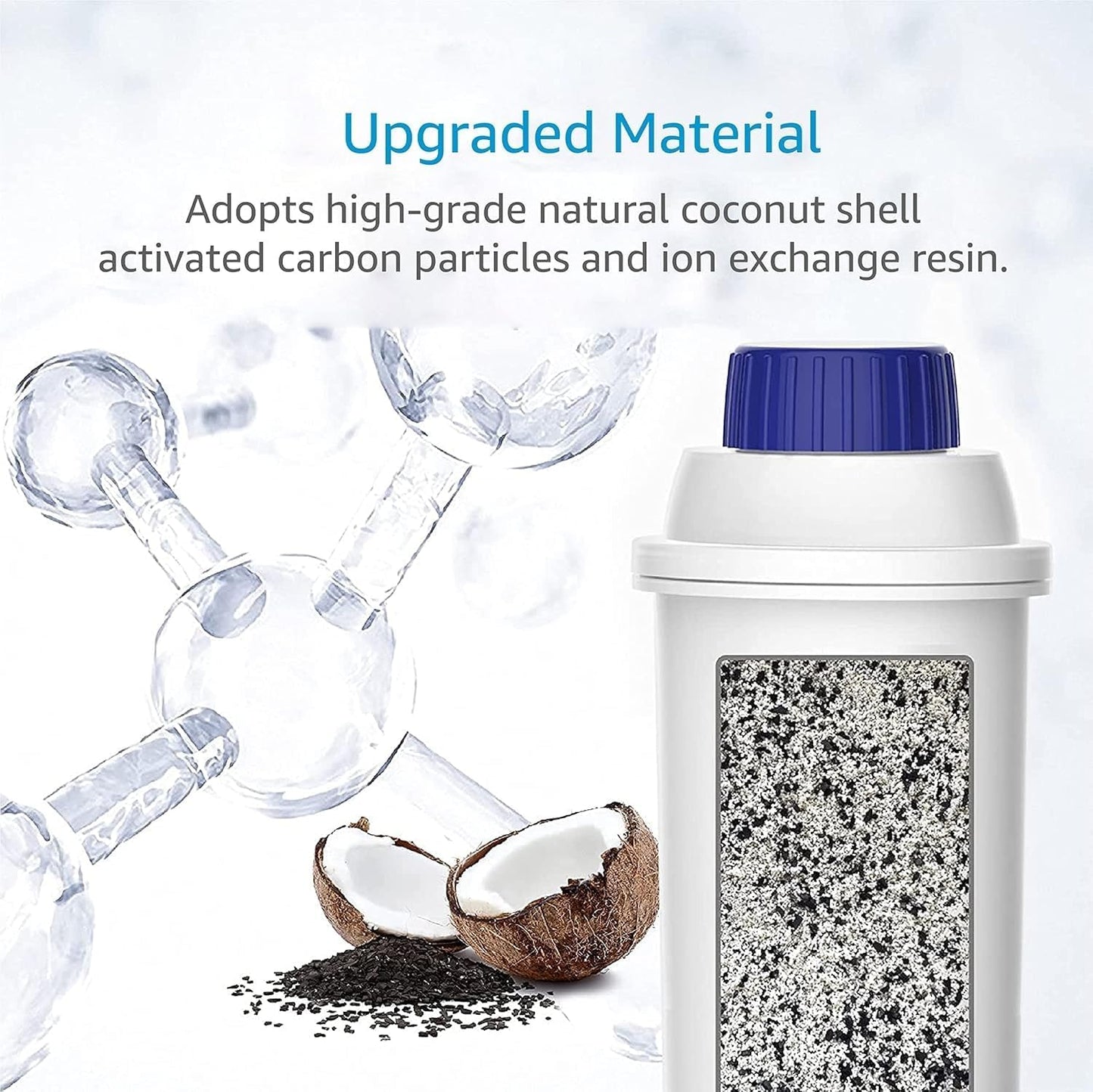 AQUA CREST Coffee Water Filter, Replacement for De'Longhi Filter, TÜV SÜD Certified, 5513292811, DLS C002, CFL-950, SER3017, ECAM/ETAM Series, EC680, BCO420 (Pack of 2）