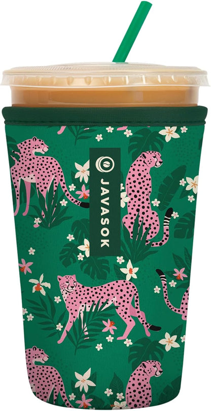 Sok It JavaSok Iced Coffee & Cold Soda Insulated Neoprene Cup Sleeve (Paradise Prowl, Medium: 22-28oz)