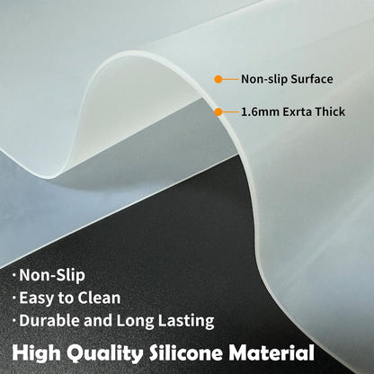 Ultibe Silicone Mats for Kitchen Counter, 78.7''x23.6''(200cmx60cm) Largest Heat Resistant Counter Mat Kitchen Island Waterproof Thicken Non-Slip Countertop Protector Mat, Semitransparent
