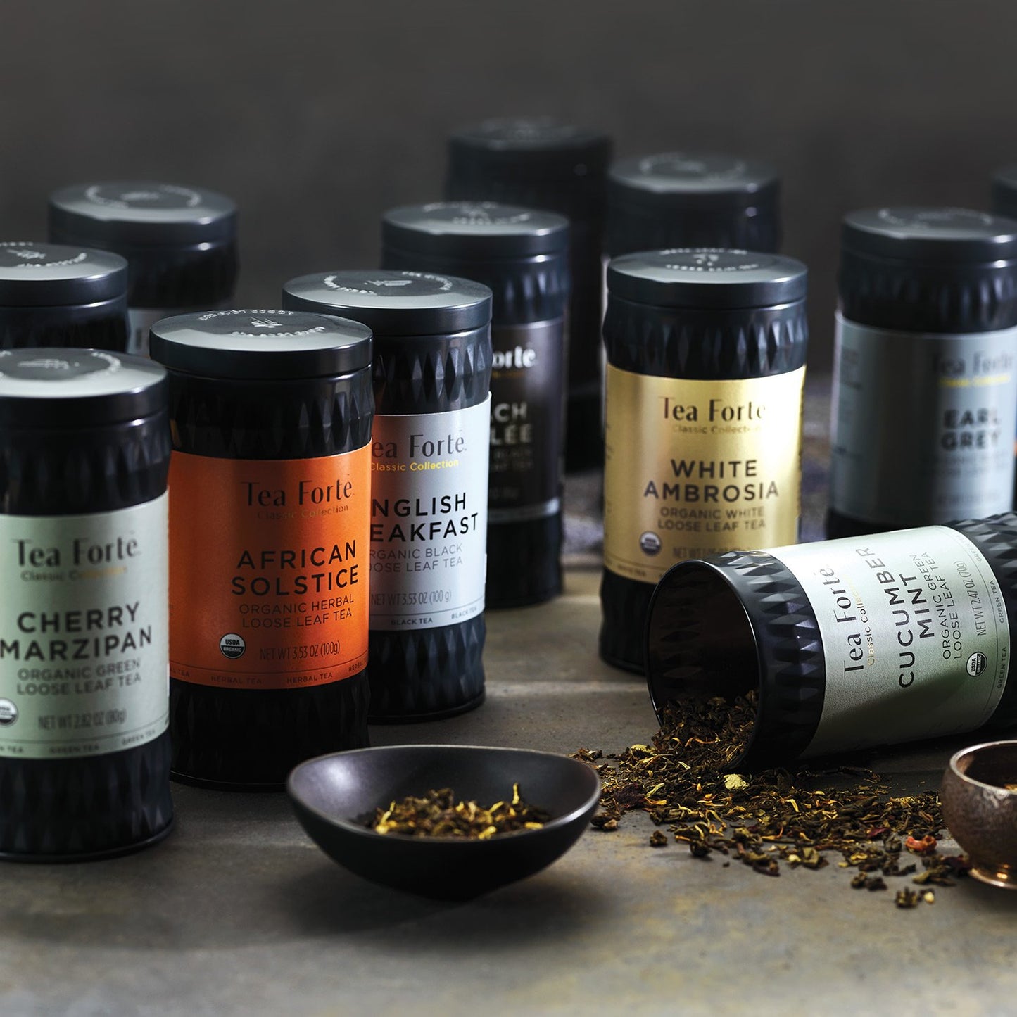 Tea Forte Sweet Orange Spice Premium Organic Loose Leaf Caffeinated Black Tea Blend Canister, Makes 35-50 Cups