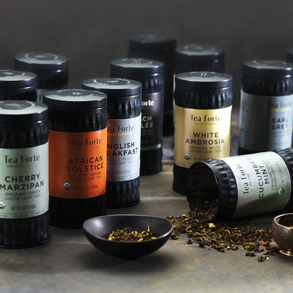 Tea Forte Sweet Orange Spice Premium Organic Loose Leaf Caffeinated Black Tea Blend Canister, Makes 35-50 Cups