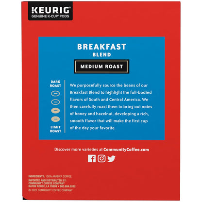 Community Coffee Breakfast Blend Medium Roast Single-Serve Keurig K-Cup Pods 48 Count (Pack of 1)