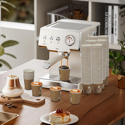 4 oz Paper Coffee Cups - 500 Pack Paper Espresso Cups, Disposable Coffee Cup, Small Paper Cup for Hot or Cold Beverage, Espresso, Capucino for Party, Picnic, Home, Office and Business (Brown)