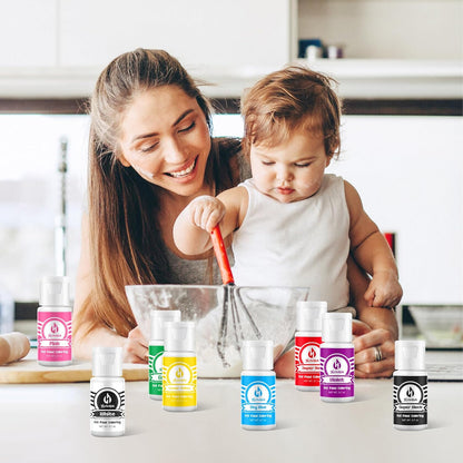 Gel Food Coloring 8 Colors x 0.7 oz Concentrated Gel Based Food Dye Vibrant Icing Colors Neon Food Coloring for Baking Cake Decorating Cookies Fondant