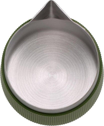 Normcore Handleless Milk Frothing Jug, Milk Pitcher 20.3 oz, Stainless Steel Latte Art Pitcher with Sharp Spout, Heat-Resistant Grip, Green, 600 ml