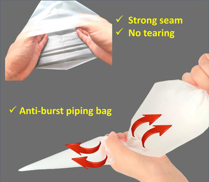 21 Inch Extra Large Piping Bags,100 Pack Disposable Pastry Bags,Thick Anti-Burst Icing Piping Pastry Bags For Frosting Decorating Cake Cupcake Cookie (21 Inch-100 Pack)