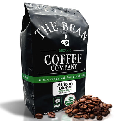 The Bean Organic Coffee Company African Blend, Medium Roast, Whole Bean Coffee, 5-Pound Bag