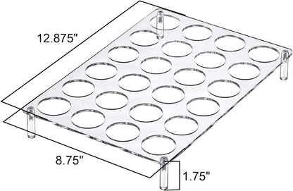 Amazing Abby 24-Slot Flat Acrylic Coffee Pod Holder, Large-Capacity Plastic Coffee Capsule Storage, BPA-Free and Shatter-Proof, Great for Use on Countertop or in Drawer, Up to 24 Keurig K-Cups