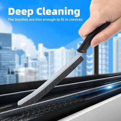 Hard Bristle Crevice Cleaning Brush-Thin Gap Scrub Brush, Small Cleaning Brush, Grout Brush, Kitchen Brush, Cleaning Tools for Toilet, Bathroom, Sink, Home, Household, Window (6, Orange)