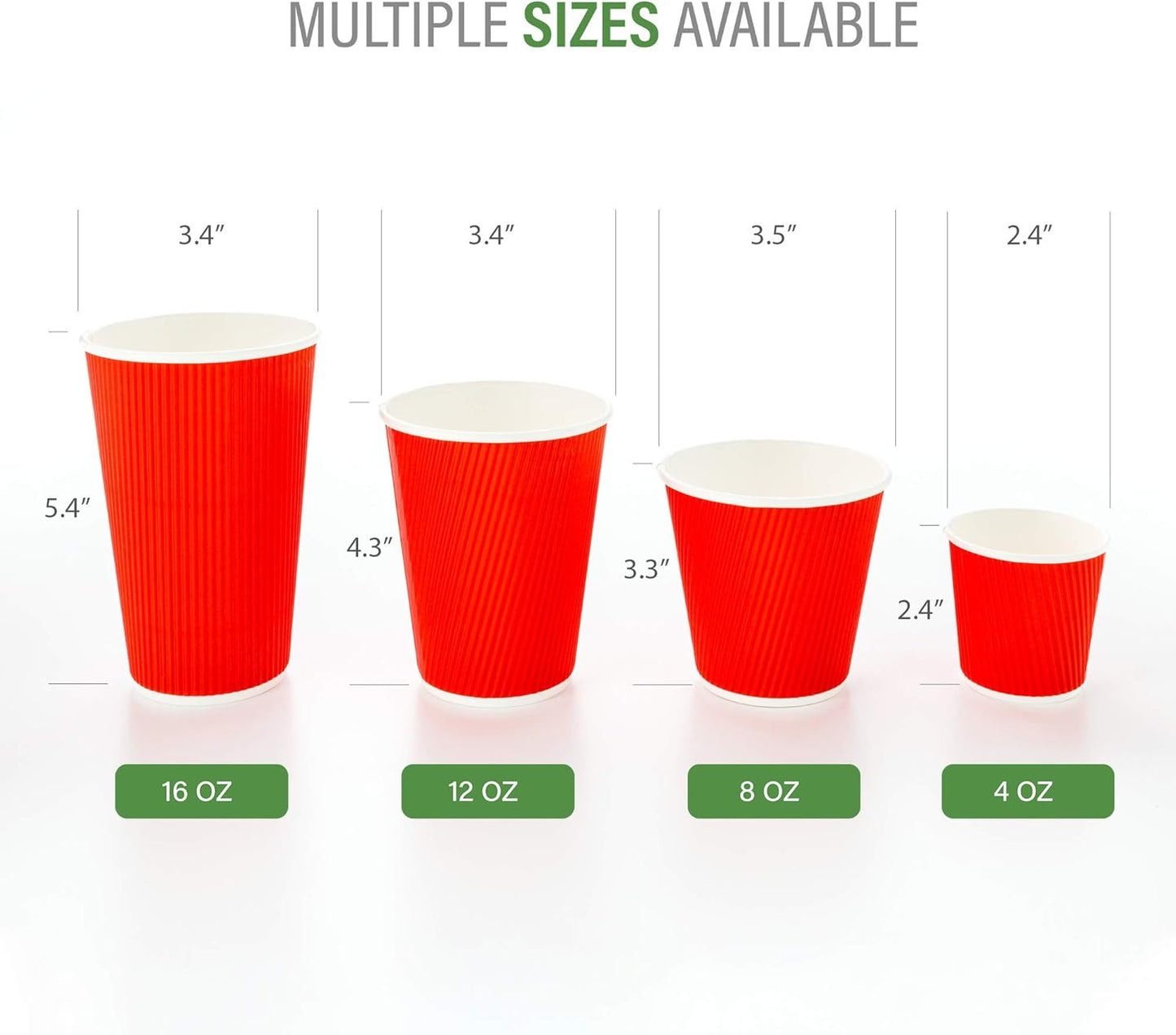 Restaurantware 12 Ounce Ripple Wall Disposable Coffee Cups, 500 Insulated Midnight Red Paper Tumblers with Rolled Rim Design, Lids Sold Separately for Hot Drinks like Tea, Hot Chocolate and More