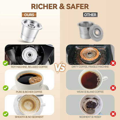 4 Pack Reusable K Cups Coffee Pods for Keurig 1.0: Stainless Steel Refillable K Cup - Reusable Coffee Filter for Keurig 1.0 Coffee Maker, Permanent, Eco-Friendly, Innovative Design
