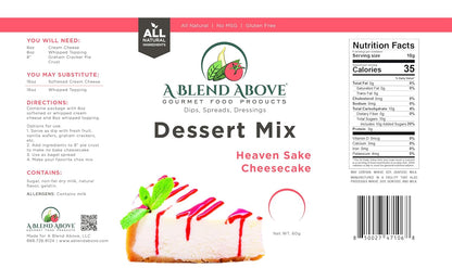 A Blend Above Heaven Sake Cheesecake Mix - No-Bake Dessert, All Natural, Vegan, Gluten Free, No MSG - Instant Dessert Mix, Fruit Dip, Bagel Topping, Frosting, Cheesecake Filling - Makes 16 Oz (Pack of 3)