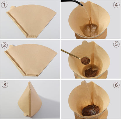 600 Count Coffee Filter #2, 2 Cone Coffee Filters, Unbleached Natural Coffee Filters Paper Compatible with Drip and Pour Over Coffee Maker(2-6 Cup)