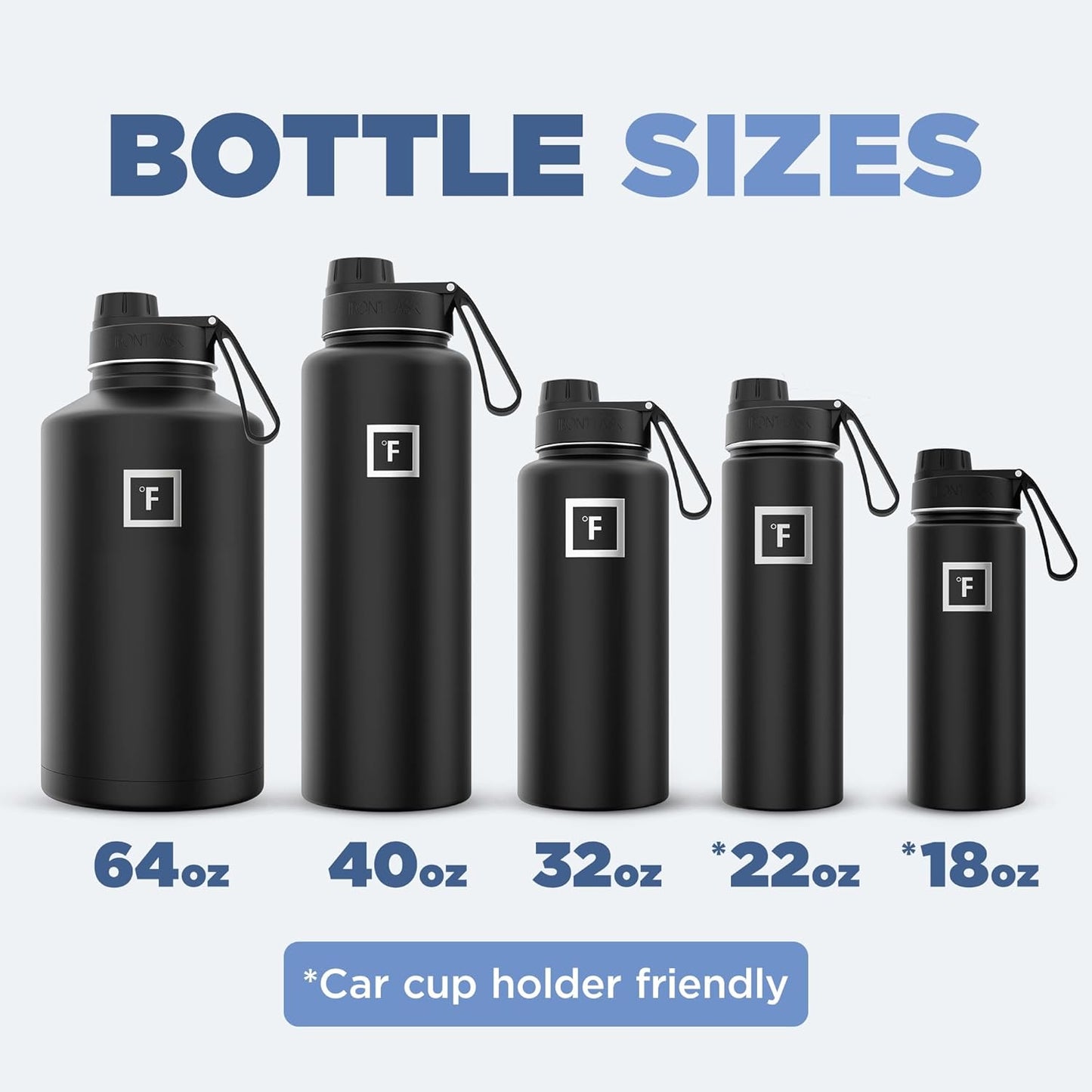 IRON °FLASK Camping & Hiking Hydration Flask with 3 Lids - Stainless Steel, Double Walled & Vacuum Insulated Water Bottle - Leak Proof & BPA Free (Cashmere Cream, Spout - 40 oz)