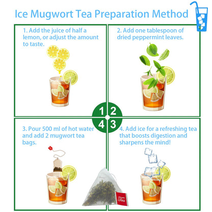 Samcci - Mugwort Tea Bag, 50 Teabags - 100% Natural Dried Mugwort leaves - No Sugar, No Caffeine, No Gluten, Vegan - Rich In Antioxidants