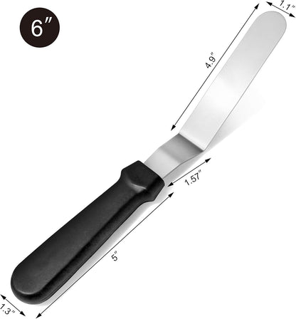 New Star Foodservice 38156 Angled Icing Spatula, 6-Inch Blade, 11-Inch Overall, Silver