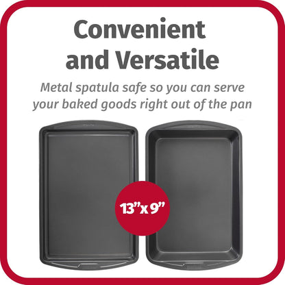GoodCook Everyday Nonstick Steel 5-Piece Bakeware Set, Gray, Includes Cookie Sheet, Cake Pan, Loaf Pan, Muffin Pan, and Roast Pan, Durable and Scratch-Resistant Baking Set