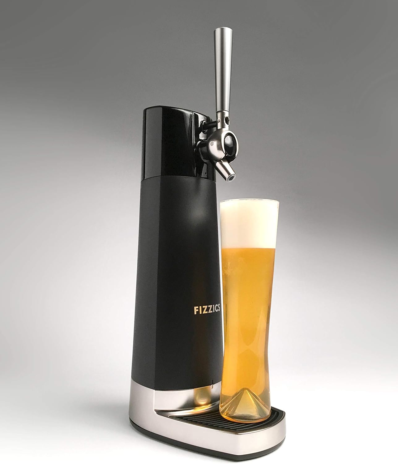 FIZZICS - DraftPour Beer Dispenser - Converts Any Can or Bottle Into a Nitro-Style Draft, Gift for Men and Beer Enthusiast, Beer Tap Draft Machine - Carbon