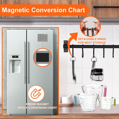 Measuring Cups and Spoons Set of 20 - Stackable Stainless Steel Measuring Cups Spoons & Plastic Measuring Cup for Dry and Liquid Ingredients, Cooking & Baking Kitchen Gadgets