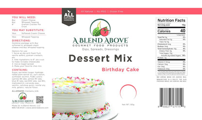 A Blend Above Birthday Cake Mix - No Bake Desserts, All Natural, Gluten Free, No MSG - Instant Dessert Mix, Fruit Dip, Bagel Topping, Frosting, Cheesecake Filling - Easy to Make - 4.2 Oz (Pack of 3)