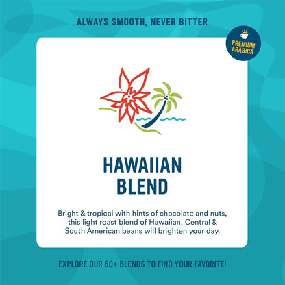 Cameron's Coffee Roasted Ground Coffee Bag, 10% Hawaiian Coffee Blend, 10 Ounce, Pack of 6 NEW