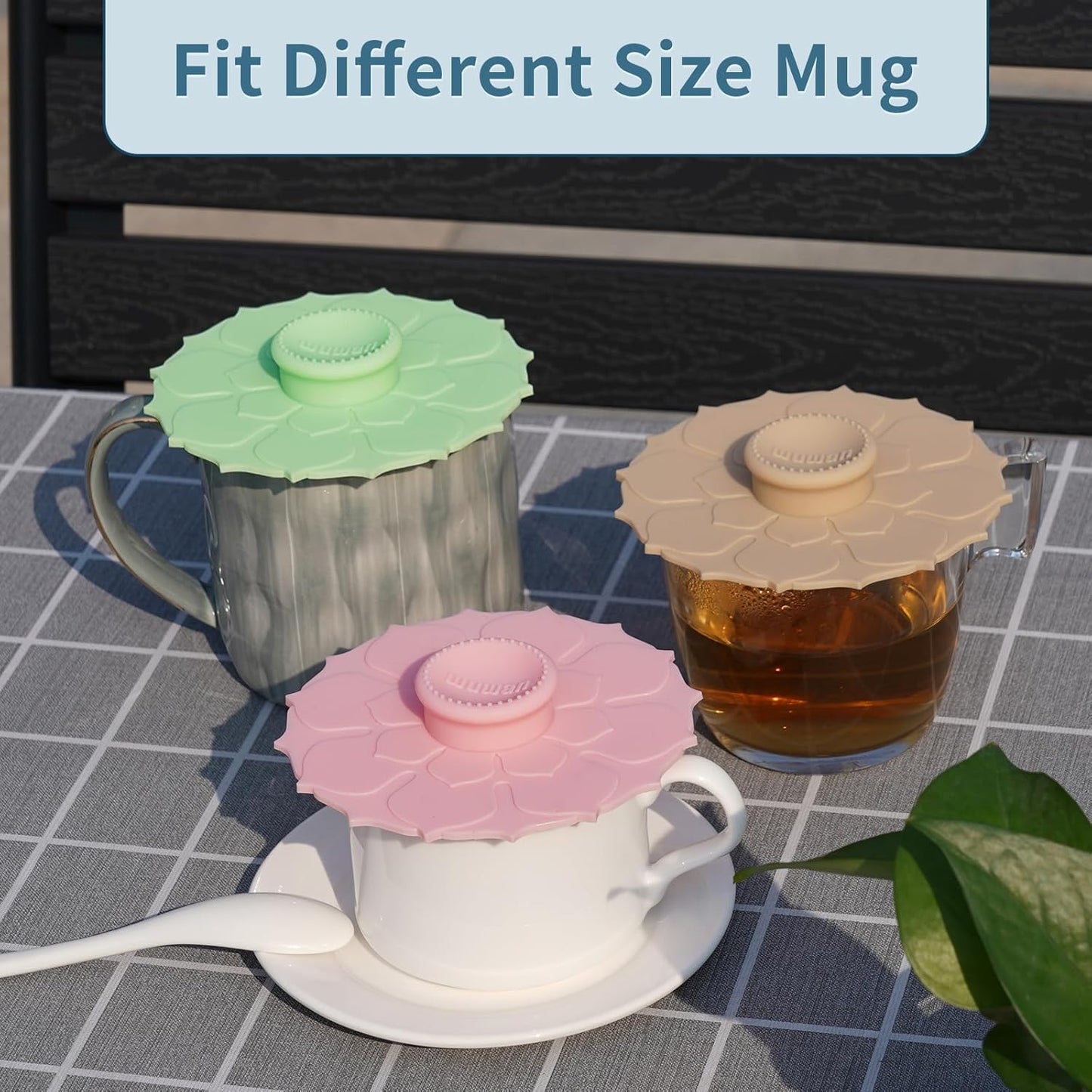 Silicone Cup Covers 4.1 Inch Reusable Silicone Mug and Cup Lids Suction Seal Lid Caps to Keep Drink Warm or Cold for Steeping Coffee Tea And Drink Cover (flower 6pcs, 6)