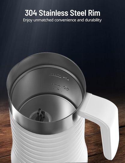 Milk Frother and Steamer, Airyoyo 4-in-1 Milk Frother,Electric Milk Frother Hot& Cold Foam Temperature Control, Auto Shut-Off Frother for Coffee Latte