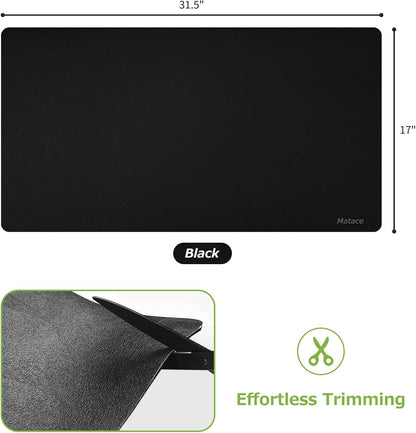 Matace Designer Coffee Bar Mat, Extra Large 17 x 31.5 Inches, Rubber Backing, Absorbent Coffee Maker Mats for Dish Drying, Kitchen Countertop, Heat Resistant, Solid Black