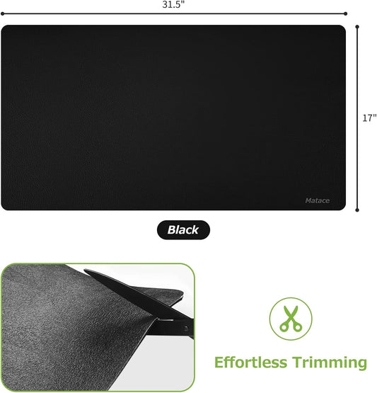 Matace Designer Coffee Bar Mat, Extra Large 17 x 31.5 Inches, Rubber Backing, Absorbent Coffee Maker Mats for Dish Drying, Kitchen Countertop, Heat Resistant, Solid Black