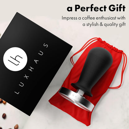 LuxHaus Espresso Tamper - 51mm Calibrated Coffee Tamper for Espresso Machine with Spring Loaded 100% Flat Stainless Steel Base