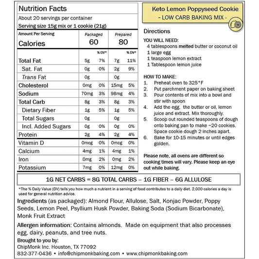 ChipMonk Cookie Mix - Zero or Low Carb Keto Friendly Snacks, Dessert, Cookies, Gluten-Free, High Fat and Protein, Low Sugar Sweet Snack Foods, Ketogenic Diet or Diabetics - Healthy, Nutrition Treats