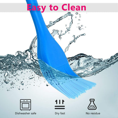 Silicone Basting Pastry Brush Set 4 Pack Heat Resistant Spread Oil Butter Sauce for BBQ Grill Barbeque Kitchen Baking Cooking Pastries, 2 Large & 2 Small Multicolor