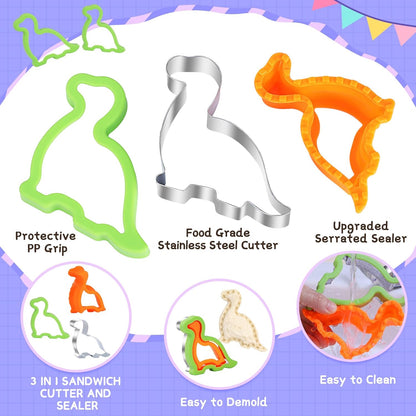 30 Pcs Sandwich Cutter and Sealer Set, Sandwich Cutters for Kids Lunch, Decruster Sandwich Maker,Vegetable Cutter Shapes,Bread Cookie Cutters for Kids Lunchbox and Bento Box