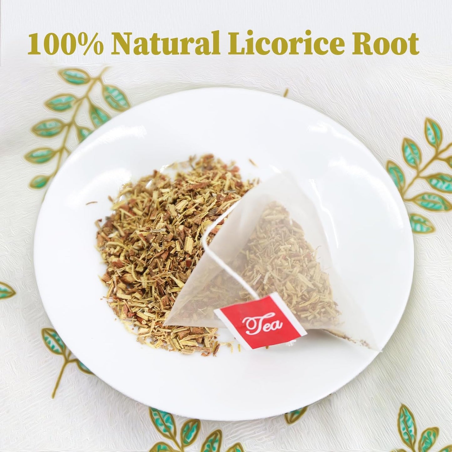 FullChea - Licorice Root Tea Bag, 40 Teabags, 2g/bag - Premium Licorice Root - Non-GMO - Naturally Caffeine-free Herbal Tea - Aid in Digestion & Promote Respiratory Health
