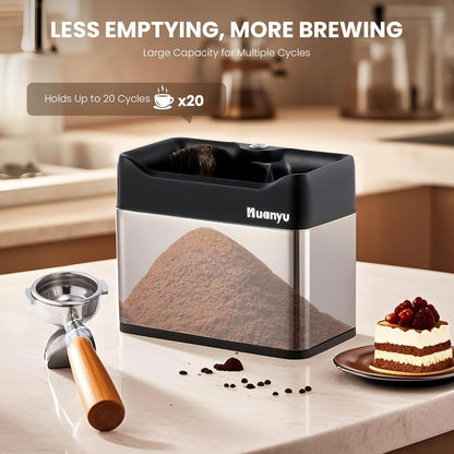 Huanyu Portafilter Cleaner Electric, 3L with Dual Brush Heads, 3 Scrapers for 58mm and 51mm Portafilters, Automatic Coffee Grounds Cleaning Machine