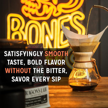 Bones Coffee Company Birthday Suit, Birthday Cake Flavored Coffee, Medium Roast Low Acid Arabica Beans Compatible with Auto drip and French Press Coffee Maker, 12 Oz Ground