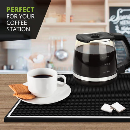 Bar Mat Spill Mat for Home Bar Decor for Home Durable Rubber 18"x12" Small Large Home Bar Accessories Bar Gifts Bar Mats for Countertop