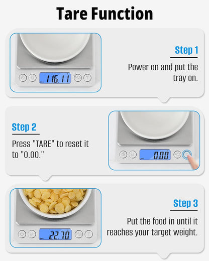 NEXT-SHINE Gram Scale, Digital Pocket Scale Portable Mini Size 500g x 0.01g with Back-Lit LCD Display Stainless Steel Platform Grams Ounces for Coffee Brewing Jewelry Cooking Baking