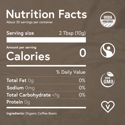 Fabula Coffee Half-Caff Medium Roast Whole Beans - Organic - Low Acid - Single Origin - Non-GMO - Mold Free - 12 Ounces