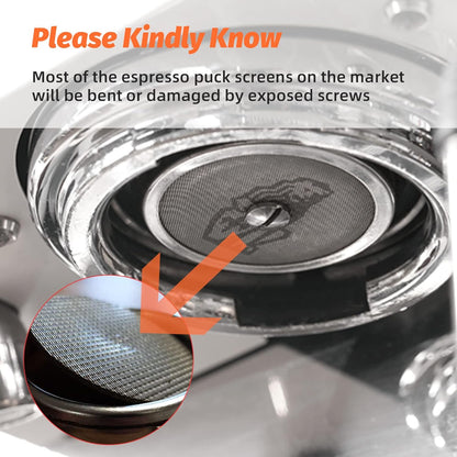 MHW-3BOMBER 58.5mm Espresso Puck Screen 2 Packs Metal Espresso Filter Reusable Coffee Filters for 58mm Portafilter Basket 0.8mm Thickness Titanium Coating Black FG7012-OS