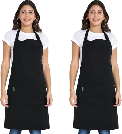 Chef Apron, Recycled Cotton Kitchen Apron with an Adjustable Neck with Long Ties, for cooking, baking
