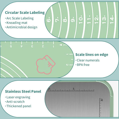 Stainless Steel Cutting Board, Double Sided Chopping Board with Scale for Pastry, 2-In-1 Cutting Board with Juice Groove and Anti Slip Surface