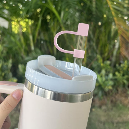 7Pcs 0.4in/10mm Diameter Silicone Straw Covers Cap Compatible with Stanley 20 30&40 Oz Cup, Straw Toppers for Stanley 40 Oz Tumbler with Handle, Dust-Proof Straw Caps for Water Bottle