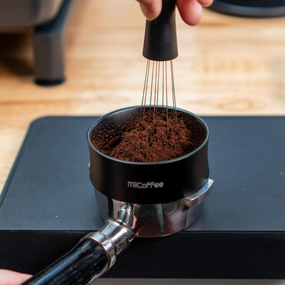 MiiCoffee 58mm Magnetic Dosing Funnel - Espresso Coffee Dosing Ring - Anodized Aluminum with 9 Magnetized Steel Compatible with 58mm Portafilter (Tall)