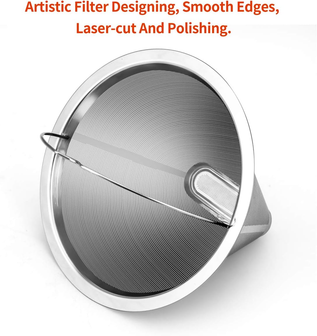 #4 Reusable Permanent Cone Coffee Filters, 8~12 Cup Size 4 Coffee Filters, Perfect Fit for Cuisinart Hamilton Beach Coffee Maker Filter, Replace Cuisinart GTF Gold Tone Coffee Filters