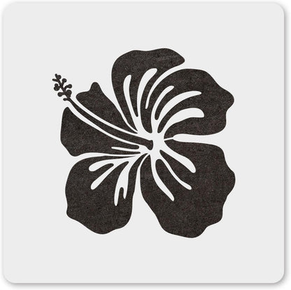 MAGJUCHE Hibiscus Stencil 12 Inches, Reusable Spring Flower Stencil for Painting DIY Crafts Decor