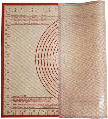 Non-slip Silicone Pastry Mat 28X20 inches Baking Mat with Measurement, Perfect for Dough, Pastry, Pie Crust, Fondant, Cookies, Bread, Pasta, Pizza, Food Grade Kitchen Counter Mats