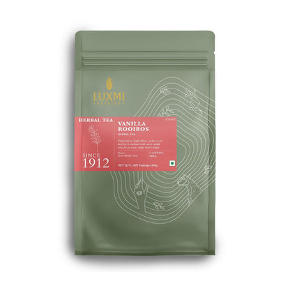 Luxmi Estates Rooibos Vanilla Organic Rooibos Tea (50 Tea Bags) Caffeine Free Tea Bags For Relaxing, Calming, and Stress Relief, With Certified Organic Herbal Tea