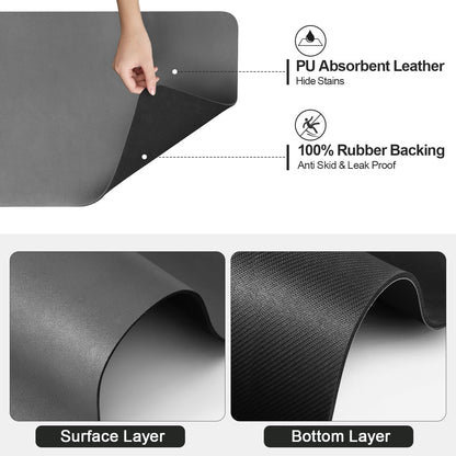 Dish Drying Mat for Kitchen Counter | Coffee Bar Mat for Countertops | Heat Resistant Drainer Mat with Non-slip Rubber Backed | Hide Stain Kitchen Absorbent Draining Mat | Dark Grey 18"x28"