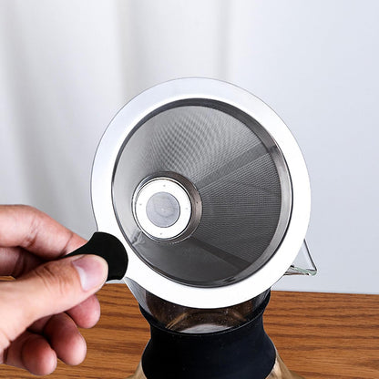 Pour Over Coffee Dripper-Stainless Steel Coffee Filter,Reusable Drip Cone Coffee Filter Portable Pour for 1-4 Cup (Without base, S)